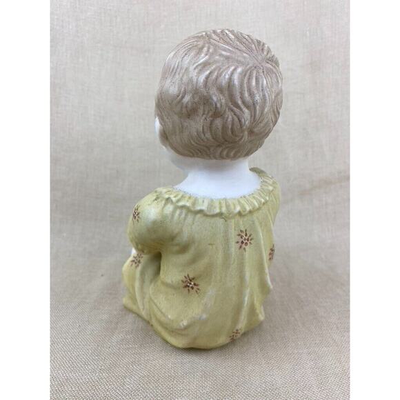 Vintage Bisque Porcelain Piano Baby Figurine 7” - Picture 3 of 12